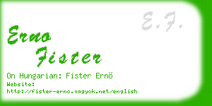 erno fister business card